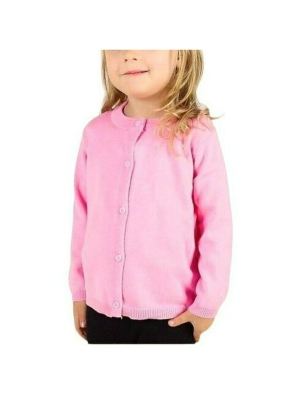 Girls Pink Knit Cardigan Sweater New
